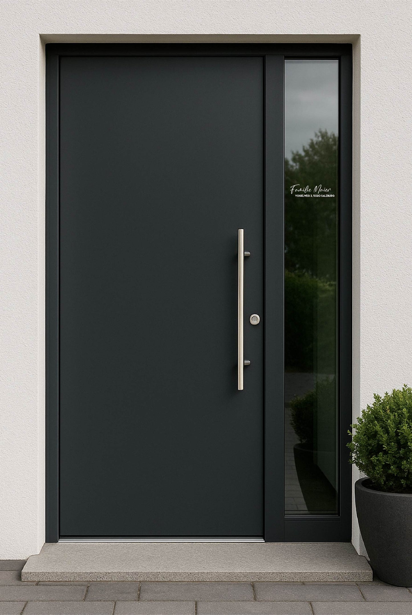 Willkommensschriftzug für Haustür - Premium Vinylaufkleber