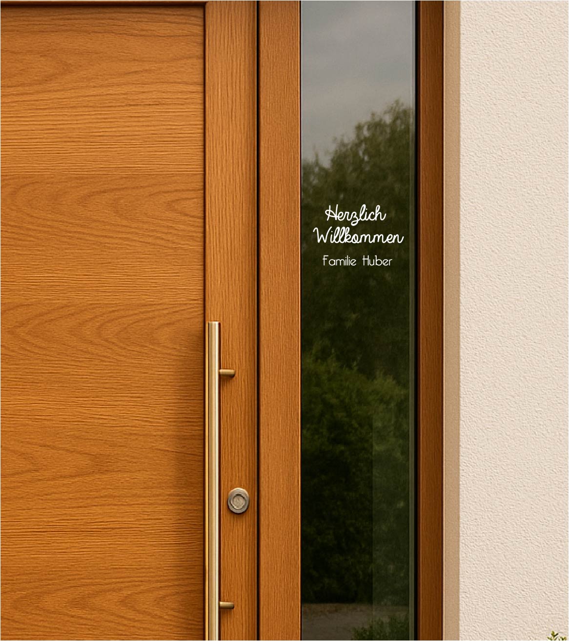 Willkommensschriftzug für Haustür - Premium Vinylaufkleber