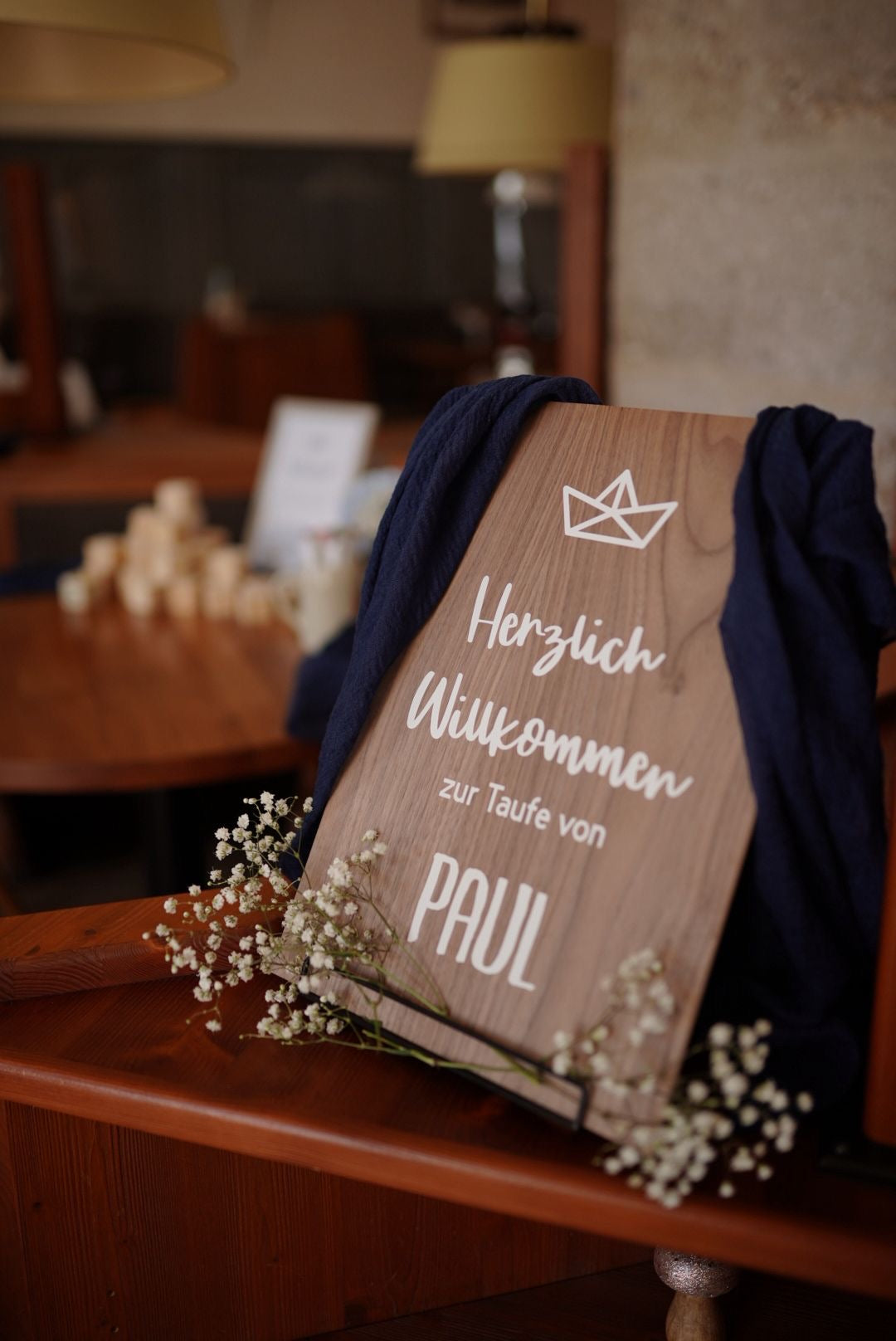 Willkommensschild für Taufe